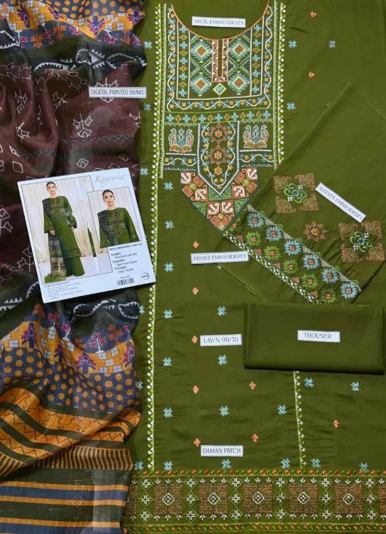 Kayseria Pure Dhanak Suit 3PC Unstitched –