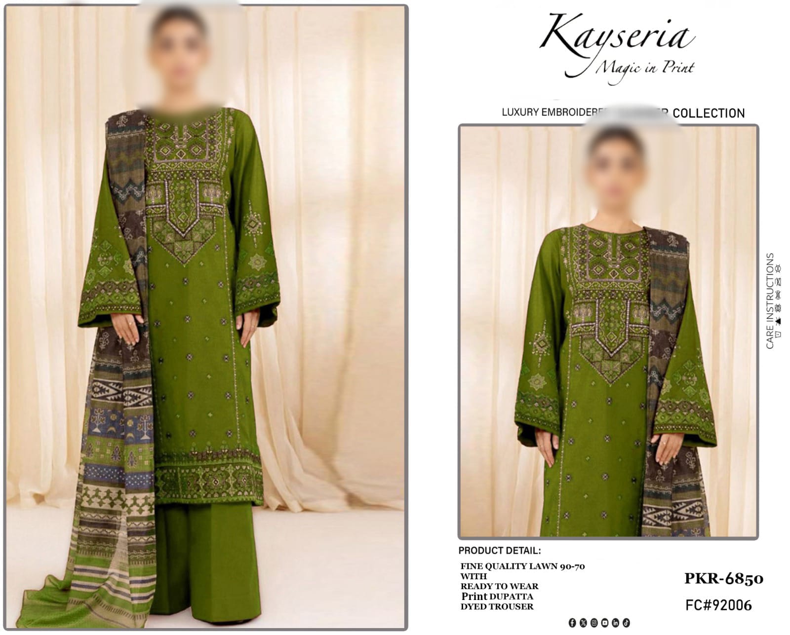 Kayseria Pure Dhanak Suit 3PC Unstitched –
