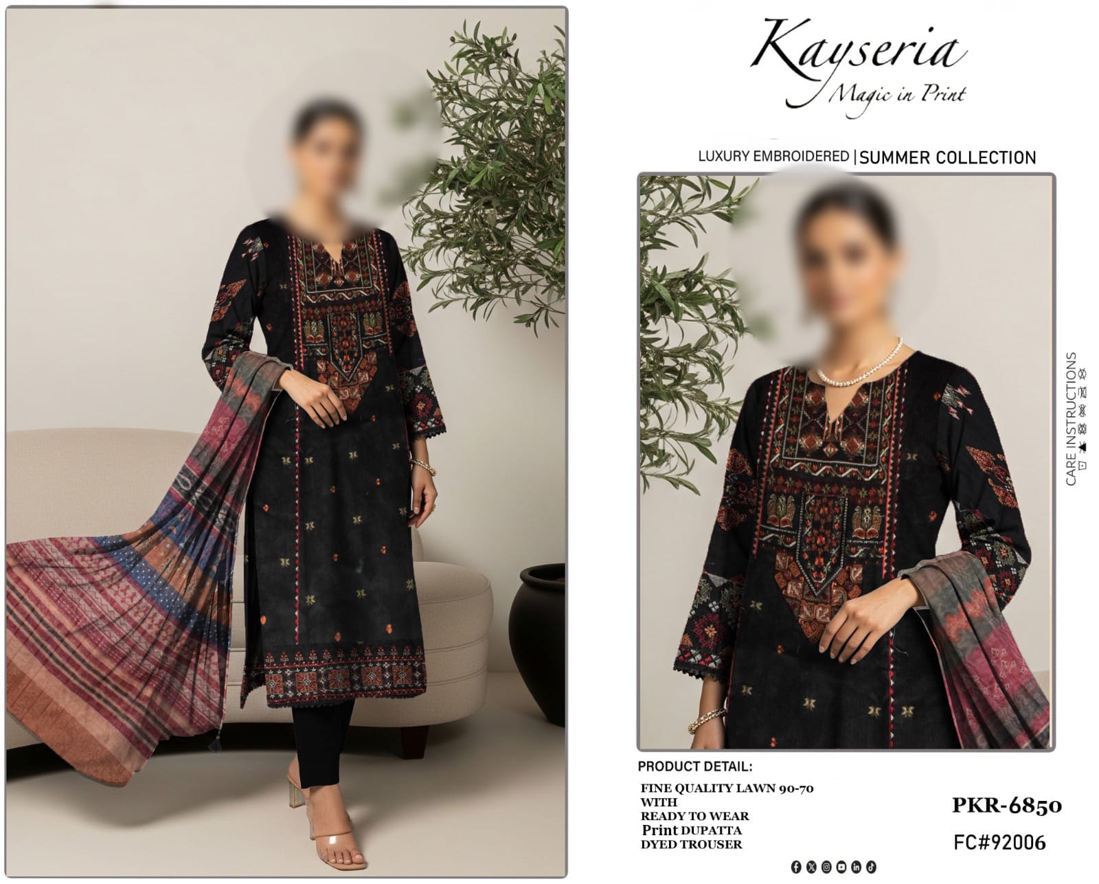 Kayseria Pure Dhanak Suit 3PC Unstitched
