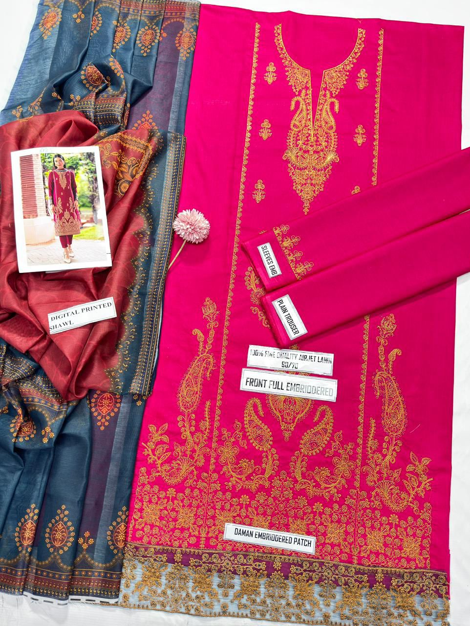Maria.B. Heavy Embroidered Lawn 3PC Suit